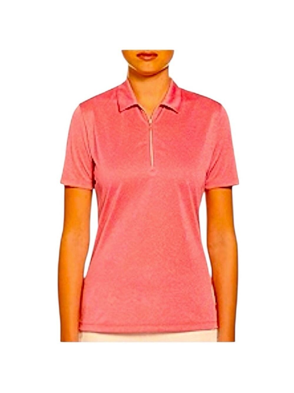Callaway Womens Opti Dri Short Sleeve Heather 1/4 Zip Golf Polo Top, Size M